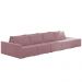Sofá Ilha Modular com Puff para Sala Living 392cm Georgia Z08 Veludo Rosê - Mpozenato