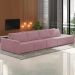 Sofá Ilha Modular com Puff para Sala Living 392cm Georgia Z08 Veludo Rosê - Mpozenato