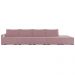 Sofá Ilha Modular com Puff para Sala Living 392cm Georgia Z08 Veludo Rosê - Mpozenato