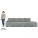 Sofá Ilha Modular com Puff para Sala Living 432cm Georgia K04 Bouclê Cinza - Mpozenato