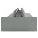 Sofá Ilha Modular com Puff para Sala Living 432cm Georgia K04 Bouclê Cinza - Mpozenato