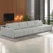 Sofá Ilha Modular com Puff para Sala Living 432cm Georgia K04 Linho Cinza - Mpozenato