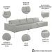 Sofá Ilha Modular com Puff para Sala Living 432cm Georgia K04 Linho Cinza - Mpozenato