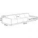 Sofá Ilha Modular com Puff para Sala Living 432cm Georgia K04 Linho Cinza - Mpozenato