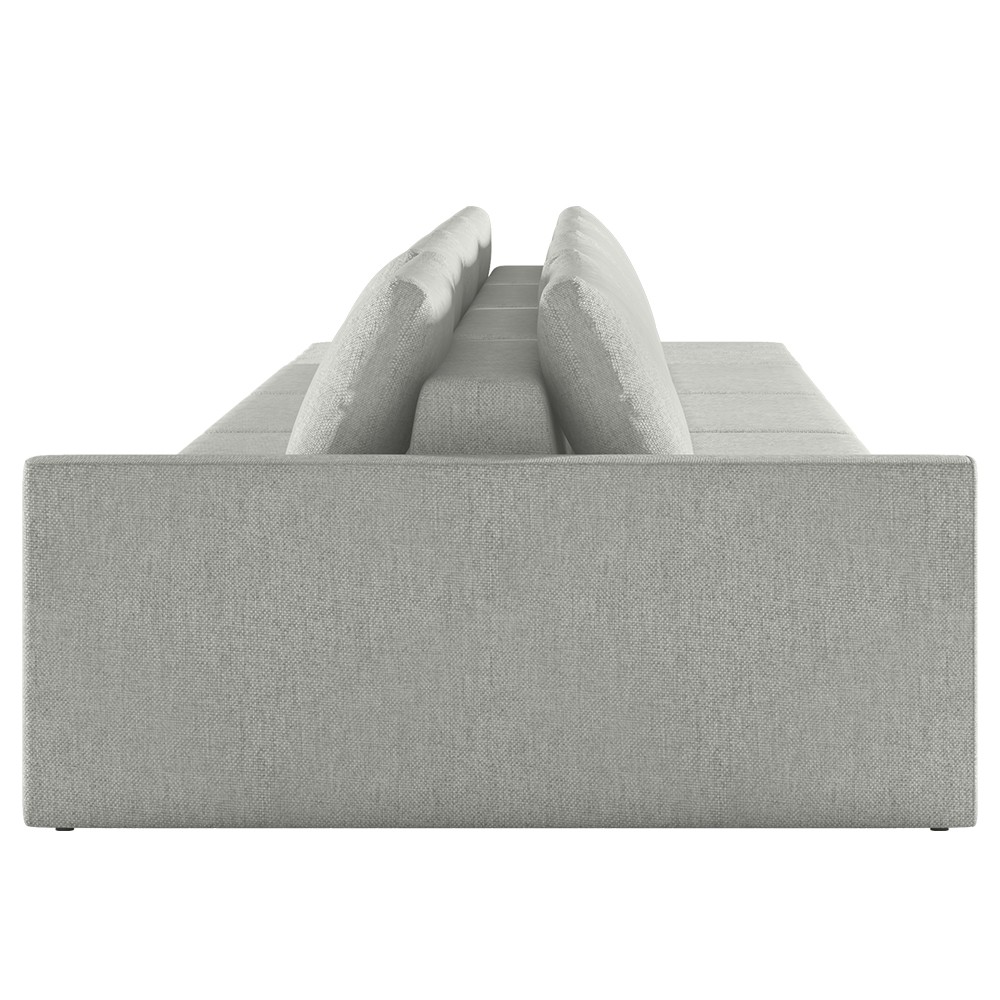Sofá Ilha Modular com Puff para Sala Living 432cm Georgia K04 Linho Cinza - Mpozenato