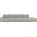 Sofá Ilha Modular com Puff para Sala Living 432cm Georgia K04 Linho Cinza - Mpozenato