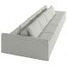 Sofá Ilha Modular com Puff para Sala Living 432cm Georgia K04 Linho Cinza - Mpozenato