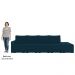 Sofá Ilha Modular com Puff para Sala Living 432cm Georgia K04 Veludo Azul - Mpozenato