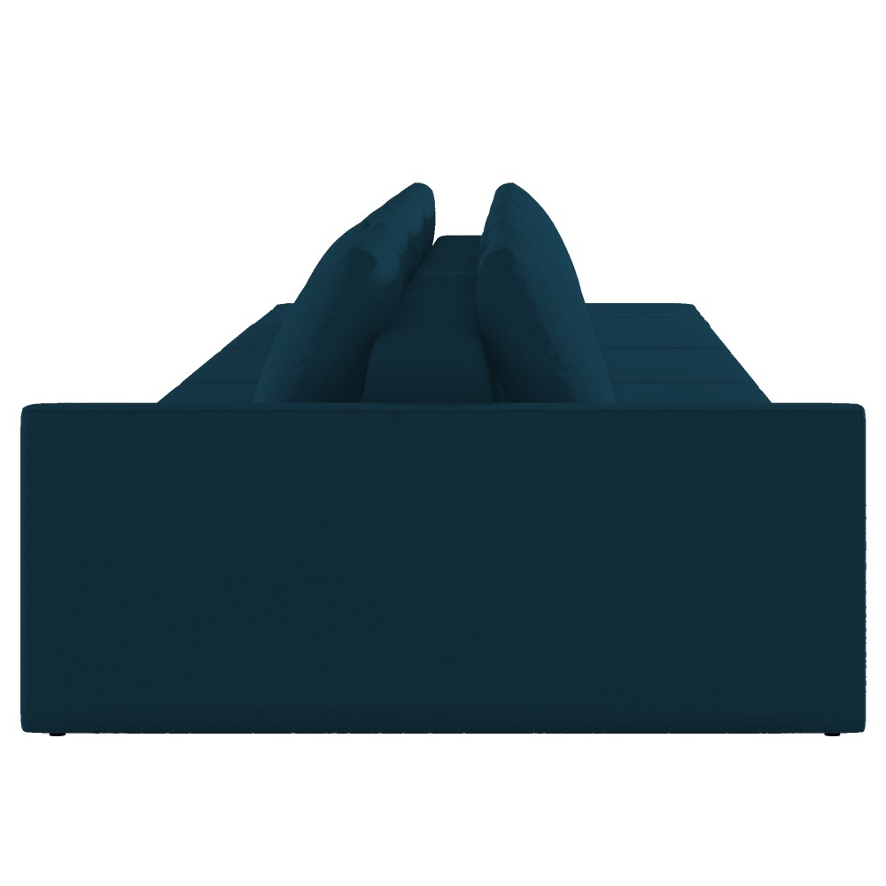 Sofá Ilha Modular com Puff para Sala Living 432cm Georgia K04 Veludo Azul - Mpozenato