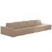 Sofá Ilha Modular com Puff para Sala Living 432cm Georgia K04 Veludo Bege - Mpozenato