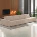 Sofá Ilha Modular com Puff para Sala Living 432cm Georgia K04 Veludo Bege - Mpozenato