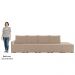Sofá Ilha Modular com Puff para Sala Living 432cm Georgia K04 Veludo Bege - Mpozenato