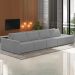 Sofá Ilha Modular com Puff para Sala Living 432cm Georgia K04 Veludo Cinza - Mpozenato