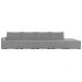Sofá Ilha Modular com Puff para Sala Living 432cm Georgia K04 Veludo Cinza - Mpozenato