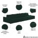 Sofá Ilha Modular com Puff para Sala Living 432cm Georgia K04 Veludo Verde - Mpozenato