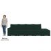 Sofá Ilha Modular com Puff para Sala Living 432cm Georgia K04 Veludo Verde - Mpozenato