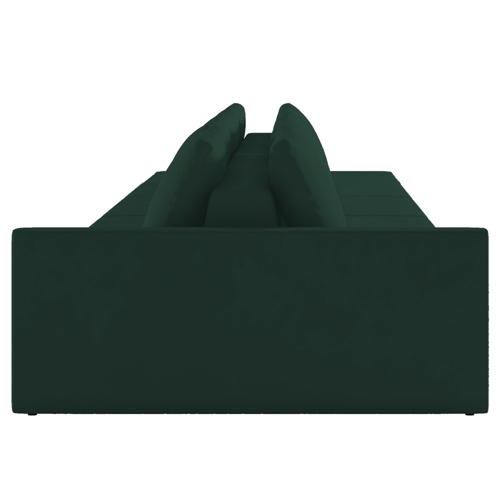 Sofá Ilha Modular com Puff para Sala Living 432cm Georgia K04 Veludo Verde - Mpozenato