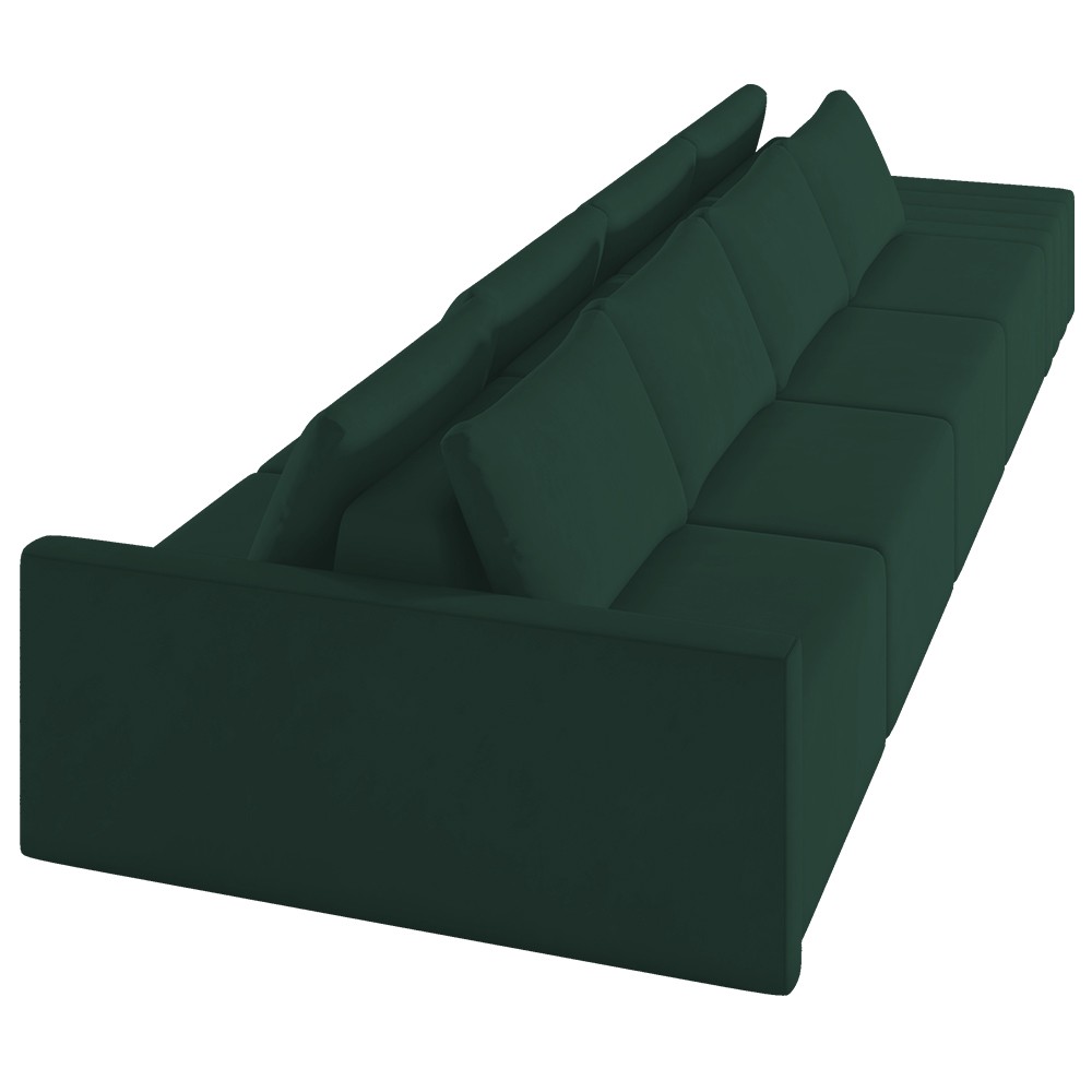Sofá Ilha Modular com Puff para Sala Living 432cm Georgia K04 Veludo Verde - Mpozenato