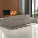 Sofá Ilha Modular com Puff para Sala Living 432cm Georgia Z08 Boucle Bege Escuro - Mpozenato