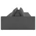 Sofá Ilha Modular com Puff para Sala Living 432cm Georgia Z08 Linho Cinza Escuro - Mpozenato