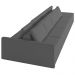 Sofá Ilha Modular com Puff para Sala Living 432cm Georgia Z08 Linho Cinza Escuro - Mpozenato