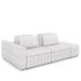 Sofá Ilha e Puff Sala Living 245cm Siesta M22 Bouclê Branco - Mpozenato
