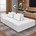 Sofá Ilha e Puff Sala Living 245cm Siesta M22 Bouclê Branco - Mpozenato
