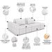 Sofá Ilha e Puff Sala Living 245cm Siesta M22 Bouclê Branco - Mpozenato