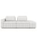 Sofá Ilha e Puff Sala Living 245cm Siesta M22 Bouclê Branco - Mpozenato