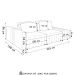 Sofá Ilha e Puff Sala Living 265cm Siesta M22 Bouclê Branco - Mpozenato