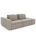 Sofá Ilha e Puff Sala Living 285cm Siesta M22 Veludo Bege  - Mpozenato