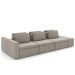 Sofá Ilha e Puff Sala Living 335cm Siesta M22 Veludo Bege  - Mpozenato