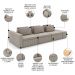 Sofá Ilha e Puff Sala Living 335cm Siesta M22 Veludo Bege  - Mpozenato