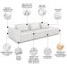 Sofá Ilha e Puff Sala Living 365cm Siesta M22 Bouclê Branco - Mpozenato
