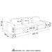 Sofá Ilha e Puff Sala Living 365cm Siesta M22 Bouclê Branco - Mpozenato