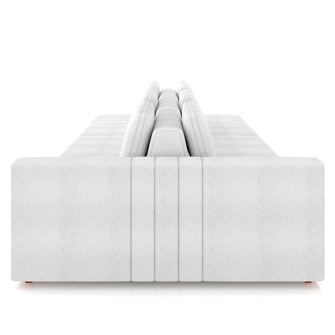Sofá Ilha e Puff Sala Living 365cm Siesta M22 Bouclê Branco - Mpozenato
