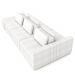 Sofá Ilha e Puff Sala Living 365cm Siesta M22 Bouclê Branco - Mpozenato