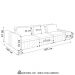 Sofá Ilha e Puff Sala Living 395cm Siesta M22 Bouclê Branco - Mpozenato
