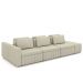 Sofá Ilha e Puff Sala Living 395cm Siesta M22 Linho Areia    - Mpozenato