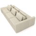 Sofá Ilha e Puff Sala Living 395cm Siesta M22 Linho Areia    - Mpozenato