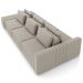 Sofá Ilha e Puff Sala Living 395cm Siesta M22 Veludo Bege  - Mpozenato