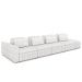Sofá Ilha e Puff Sala Living 425cm Siesta M22 Bouclê Branco - Mpozenato