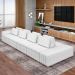 Sofá Ilha e Puff Sala Living 465cm Siesta M22 Bouclê Branco - Mpozenato