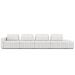 Sofá Ilha e Puff Sala Living 465cm Siesta M22 Bouclê Branco - Mpozenato