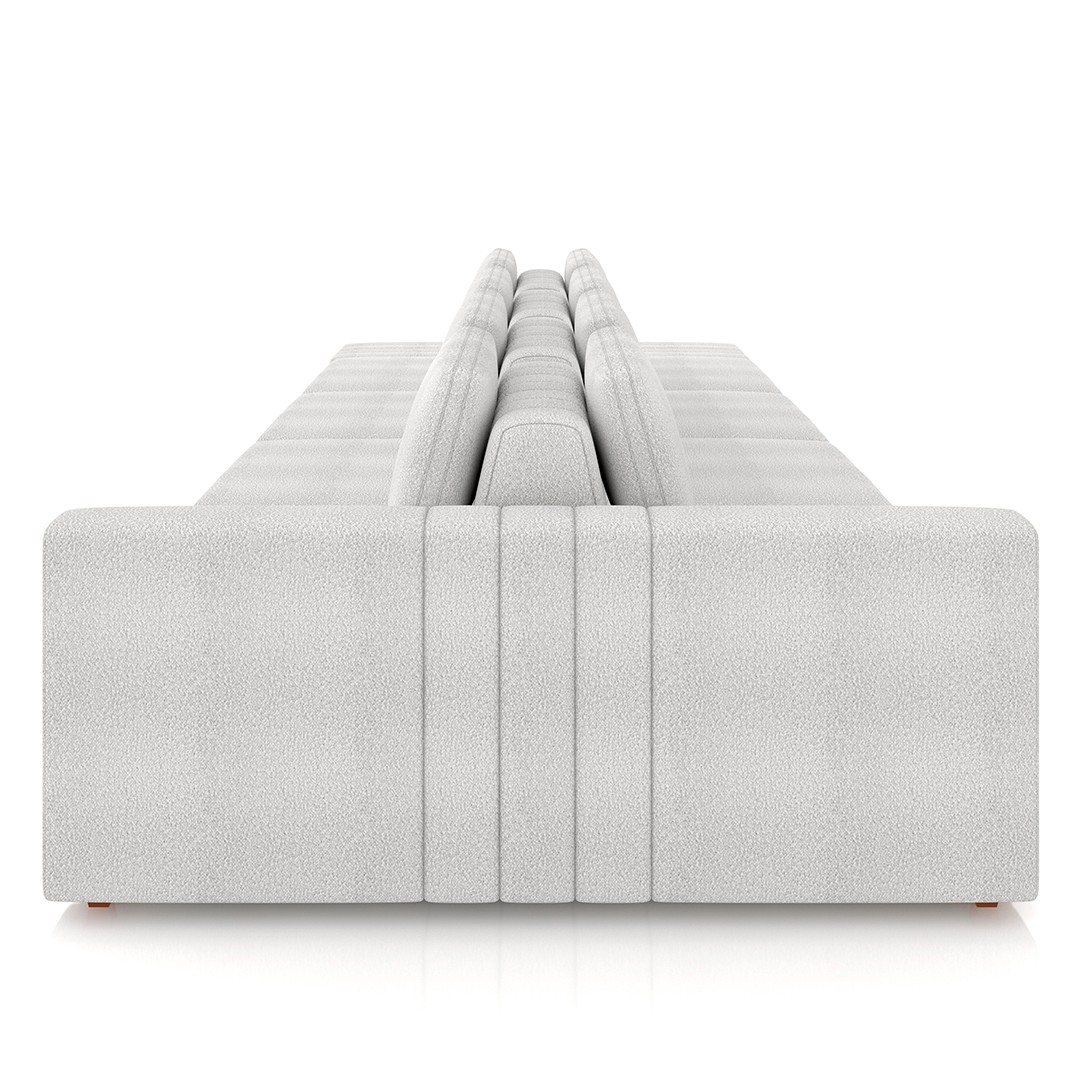 Sofá Ilha e Puff Sala Living 465cm Siesta M22 Bouclê Branco - Mpozenato