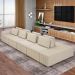 Sofá Ilha e Puff Sala Living 465cm Siesta M22 Linho Areia    - Mpozenato