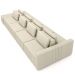 Sofá Ilha e Puff Sala Living 465cm Siesta M22 Linho Areia    - Mpozenato