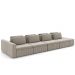 Sofá Ilha e Puff Sala Living 505cm Siesta M22 Veludo Bege  - Mpozenato