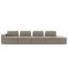 Sofá Ilha e Puff Sala Living 505cm Siesta M22 Veludo Bege  - Mpozenato