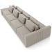 Sofá Ilha e Puff Sala Living 505cm Siesta M22 Veludo Bege  - Mpozenato
